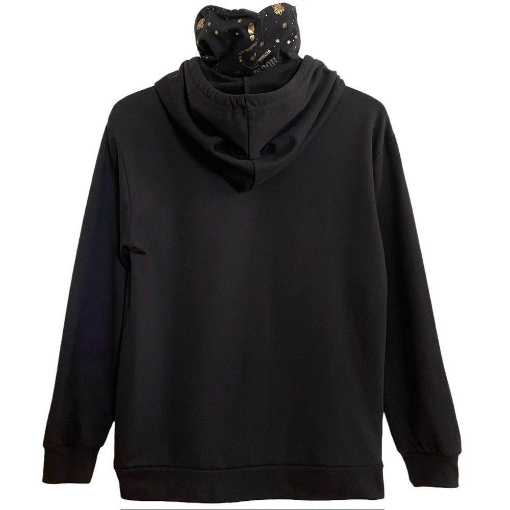 Harry Potter Hogwarts Black Hoodie with High Neck, Size Small - Picture 2 of 10